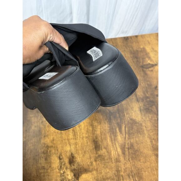 Steve Madden Sz 38 (7.5) Black Slinky 30 Slide Sandals 90s Y2K Chunky Platform - Picture 3 of 10